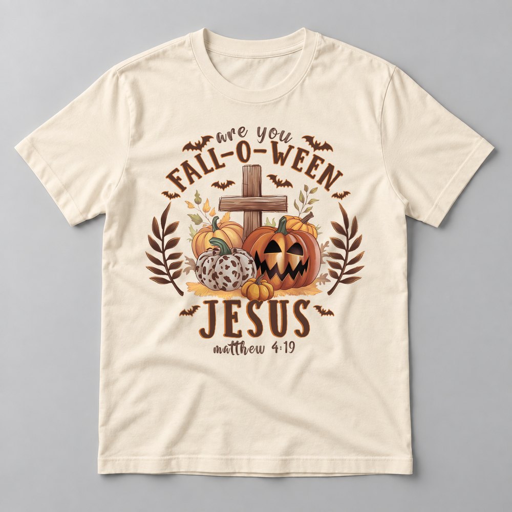 Are You Fall-O-Ween Jesus tee in Natural