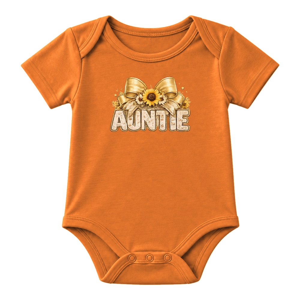 Auntie Sunflower Bow Fall Tee