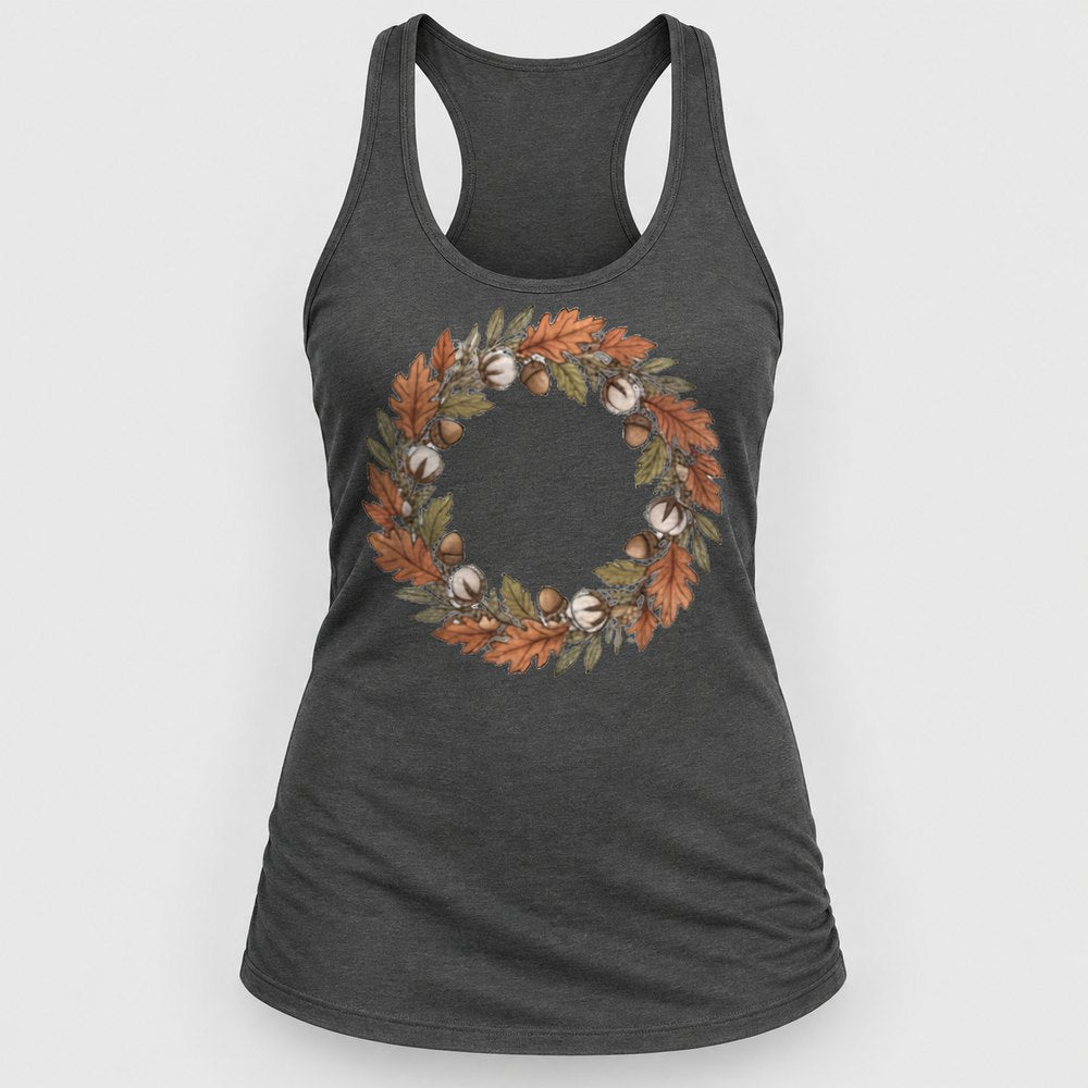 Autumn Cotton Wreath Racerback Tank