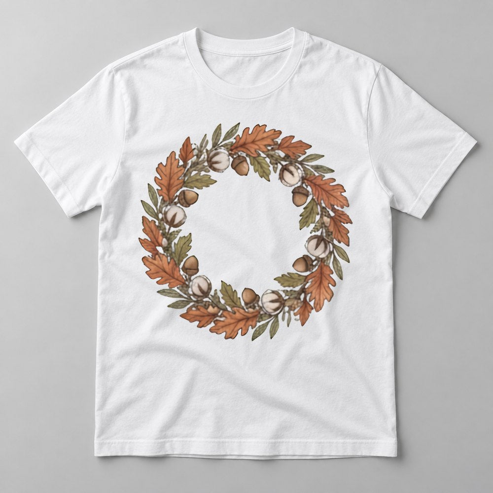 Autumn Cotton Wreath tee in White