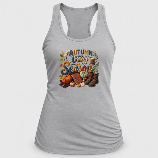 Autumn Cozy Season Knit racerback tank in Silver
