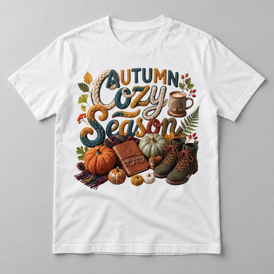 Autumn Cozy Season Knit tee in White