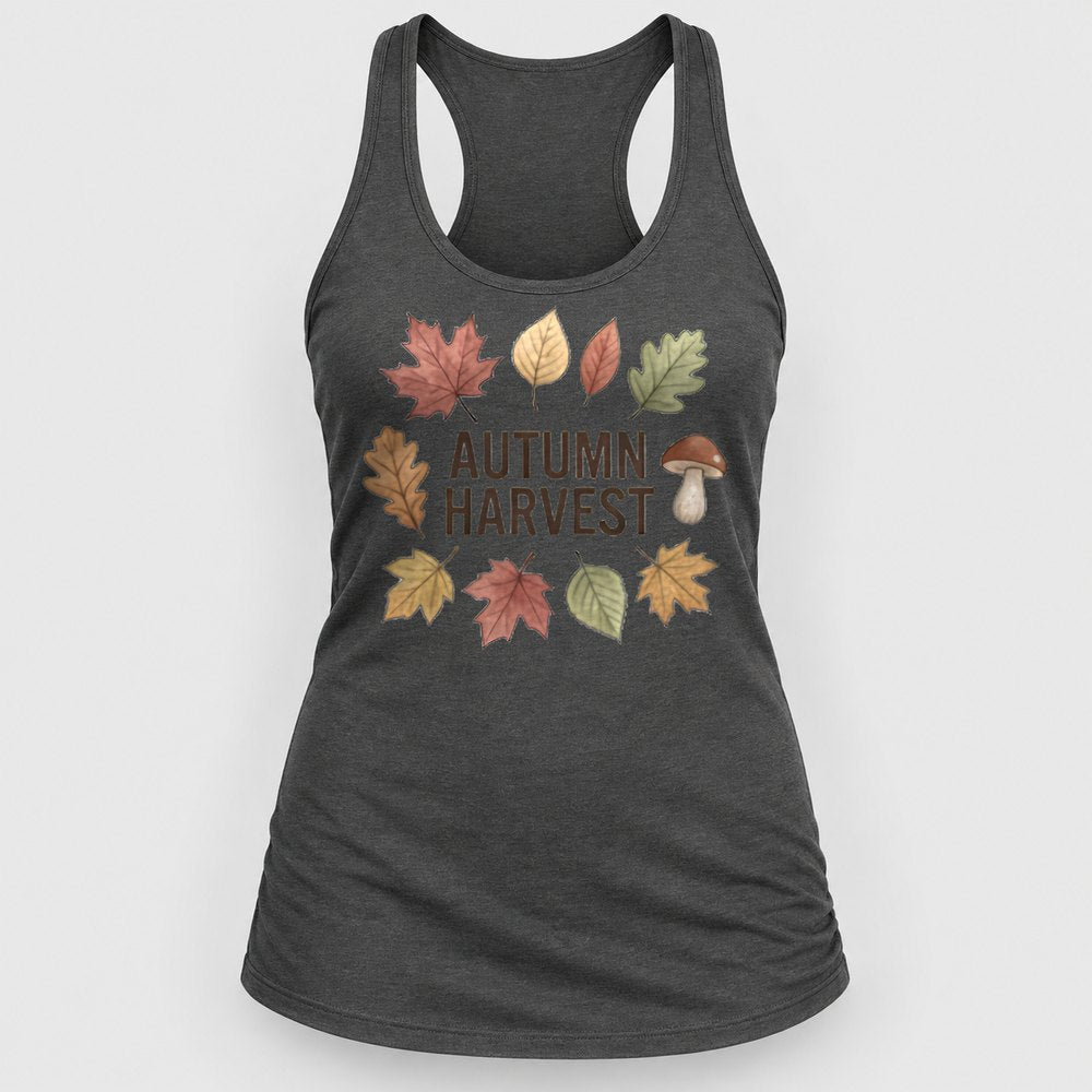 Autumn Harvest Leaves Racerback Tank