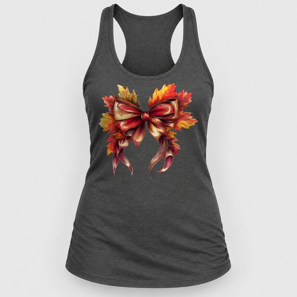 Autumn Leaf Bow Racerback Tank