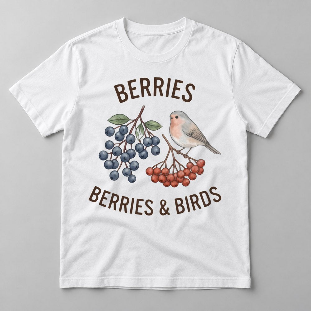 Berries & Birds tee in White