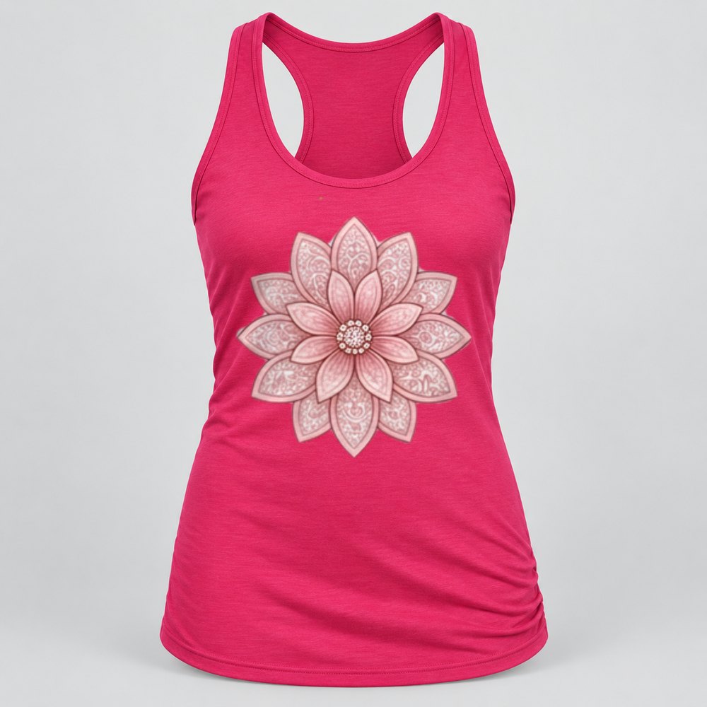 Blush Mandala Flower Racerback Tank