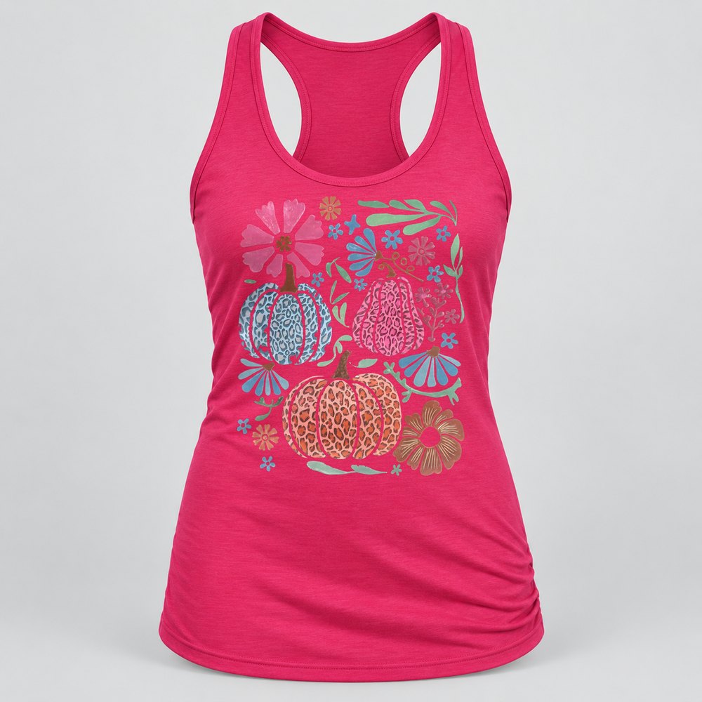 Boho Leopard Pumpkins Racerback Tank