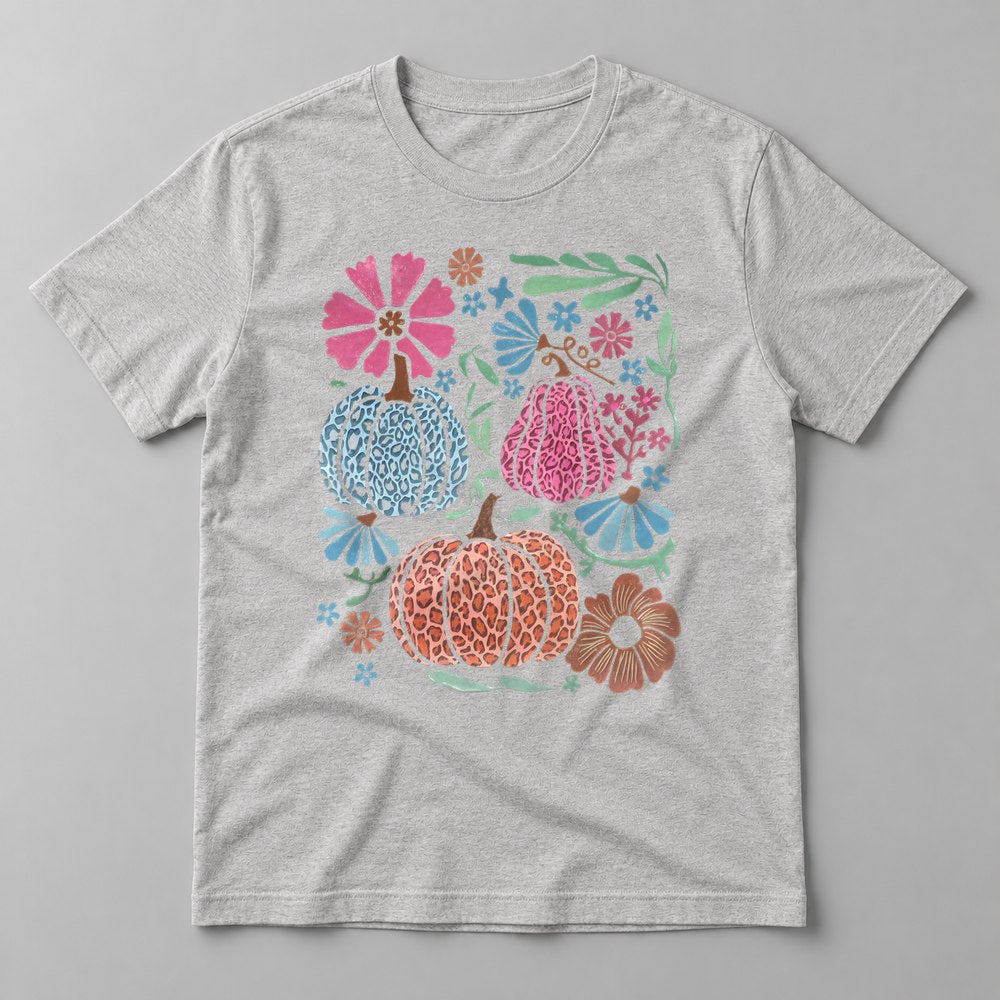 Boho Leopard Pumpkins Fall Tee