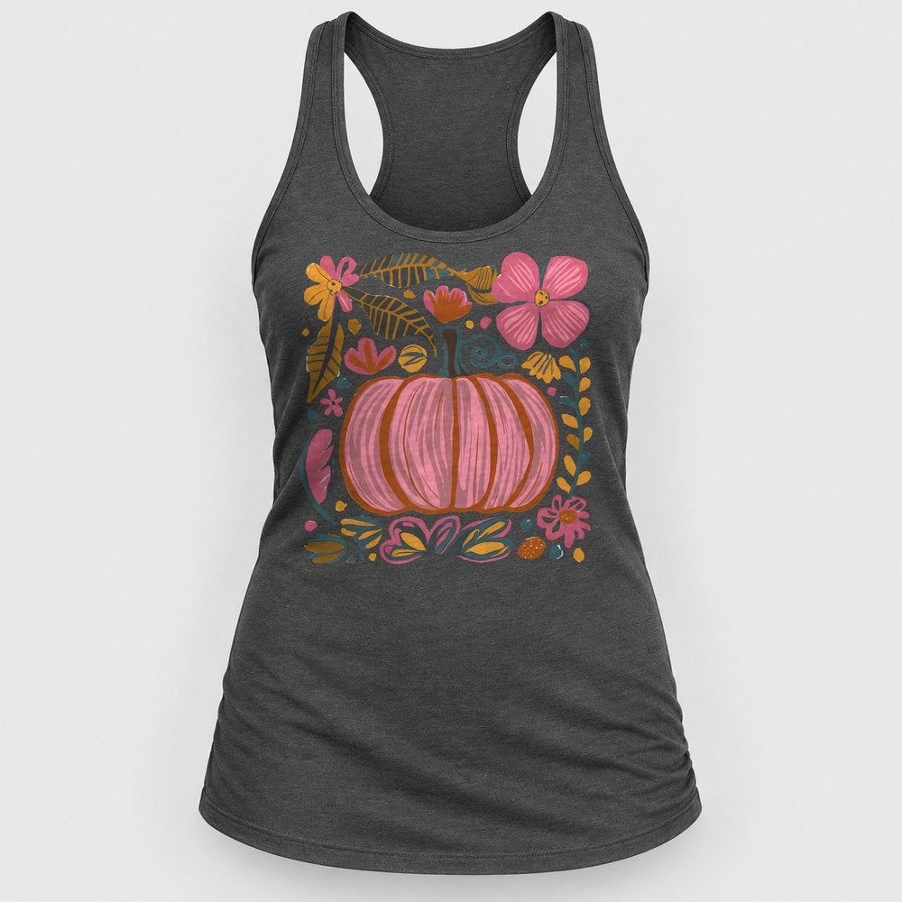 Boho Pink Pumpkin Racerback Tank