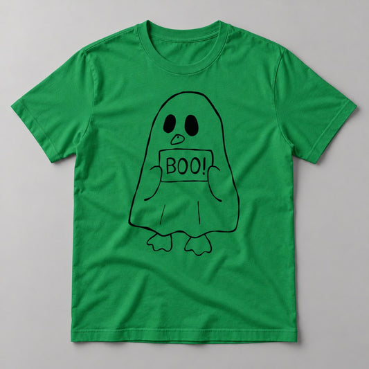 Boo Sign Ghost tee in Kelly Green
