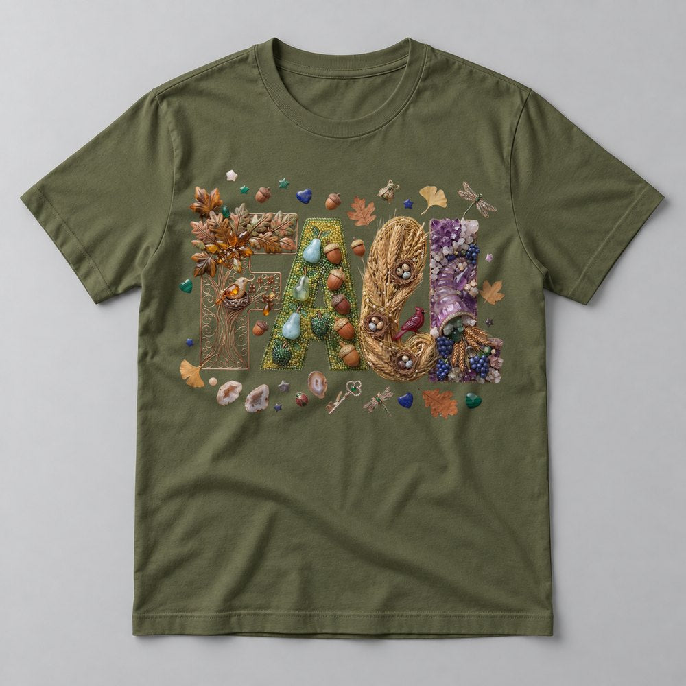 Botanical Jewel Fall Letters Fall Tee