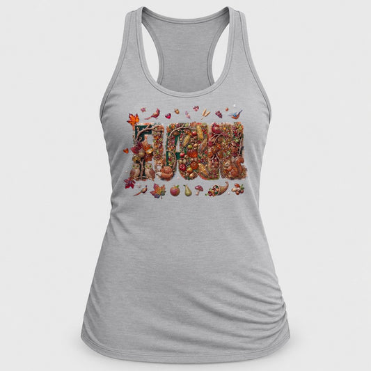 Cornucopia Jewel Fall racerback tank in Silver