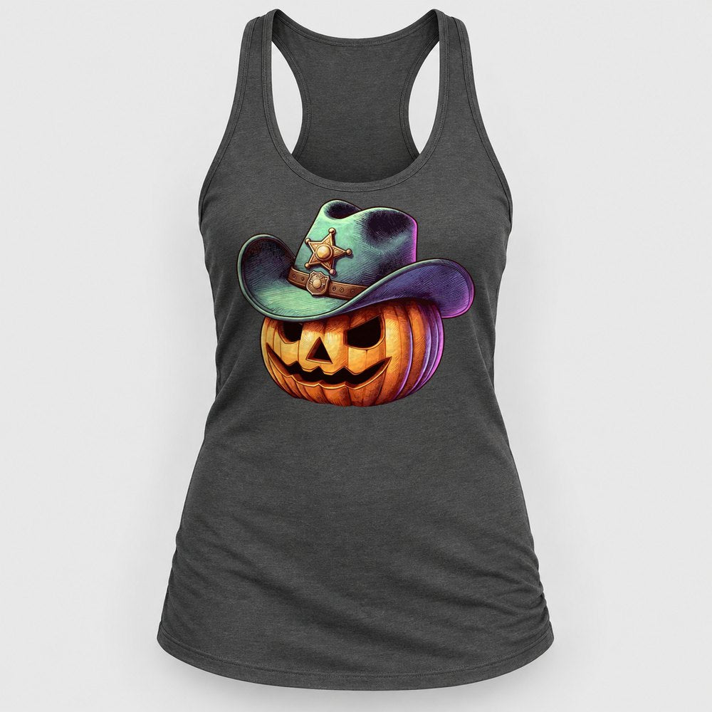 Cowboy Jack-o-Lantern Racerback Tank