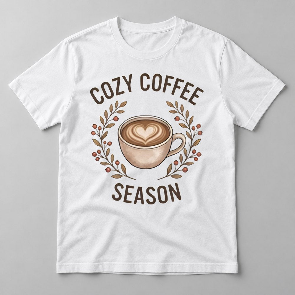 Cozy Coffee Season tee in White