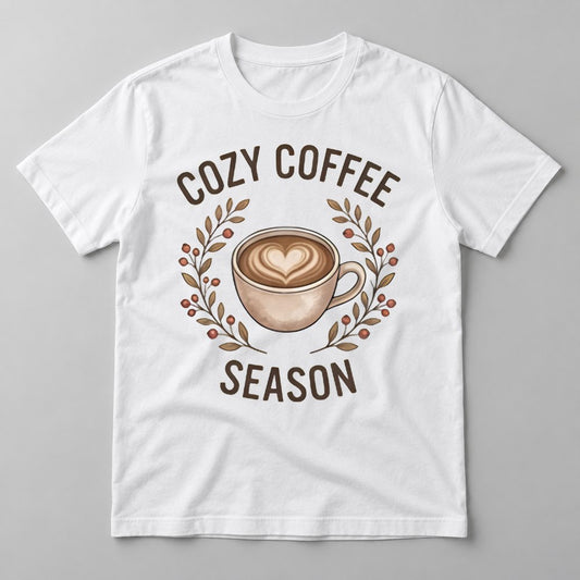 Cozy Coffee Season tee in White