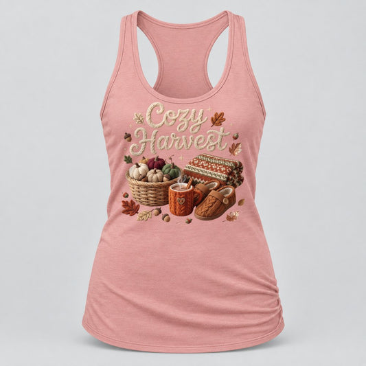 Cozy Harvest Knit racerback tank in Desert Pink