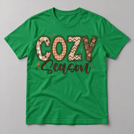 Cozy Season Retro tee in Kelly Green