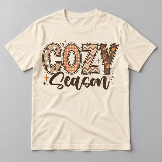 Cozy Season Retro tee in Natural