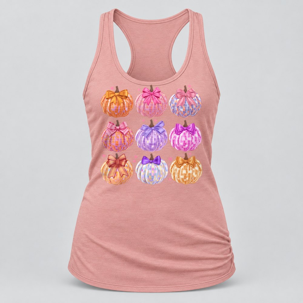 Disco Pumpkins Collage Racerback Tank