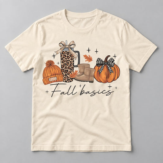 Fall Basics Leopard Tumbler tee in Natural