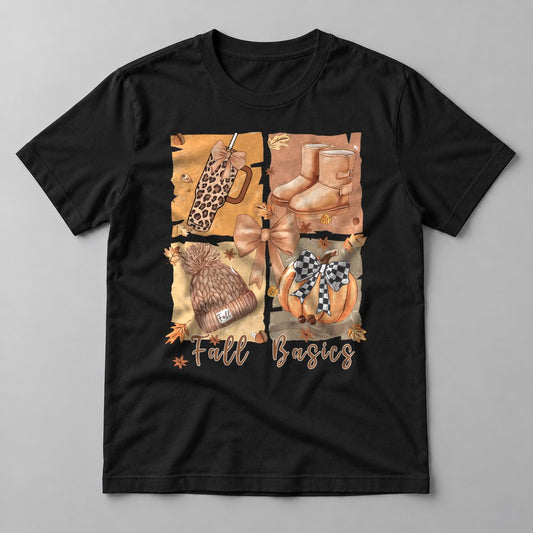 Fall Basics Patchwork tee in Black