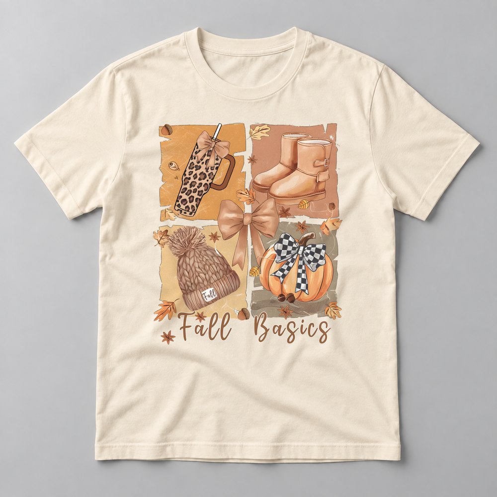 Fall Basics Patchwork tee in Natural