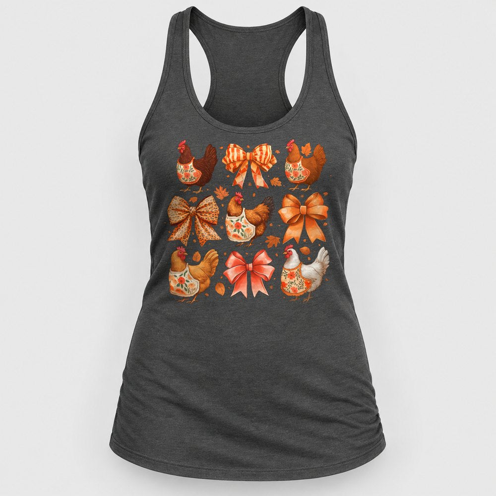 Fall Chickens & Bows Racerback Tank
