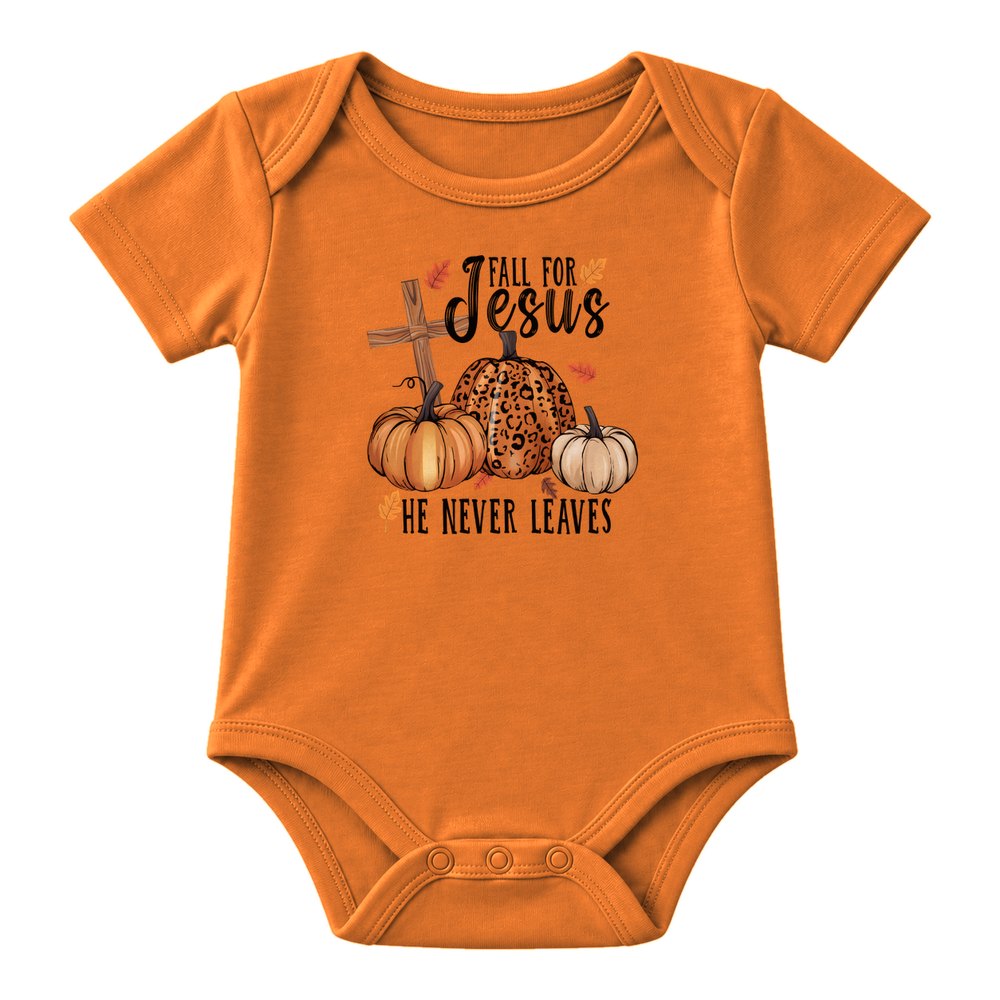 Fall for Jesus He Never Leaves Fall Tee