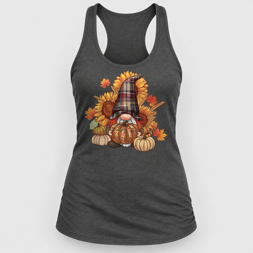 Fall Gnome Racerback Tank