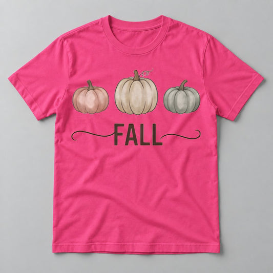 Fall Pumpkin Trio tee in Hot Pink