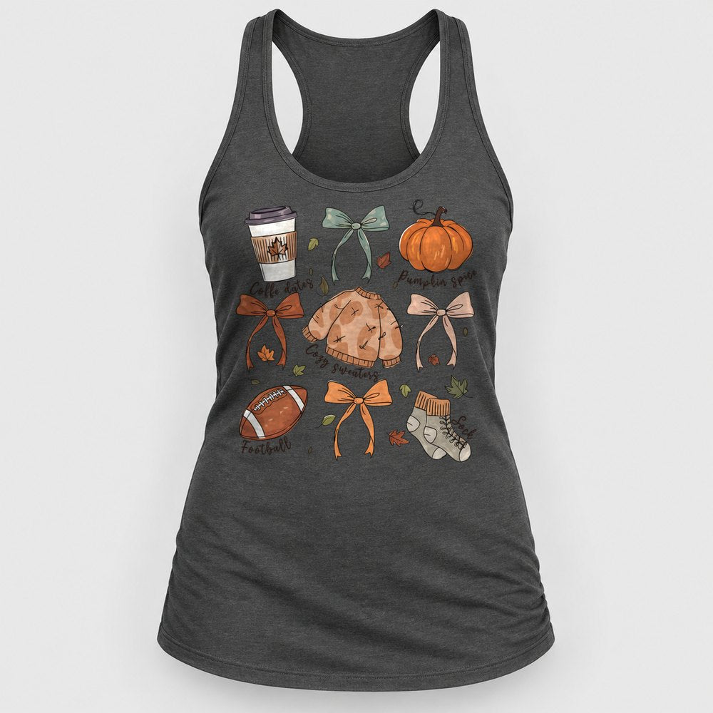 Fall Season Doodles Racerback Tank