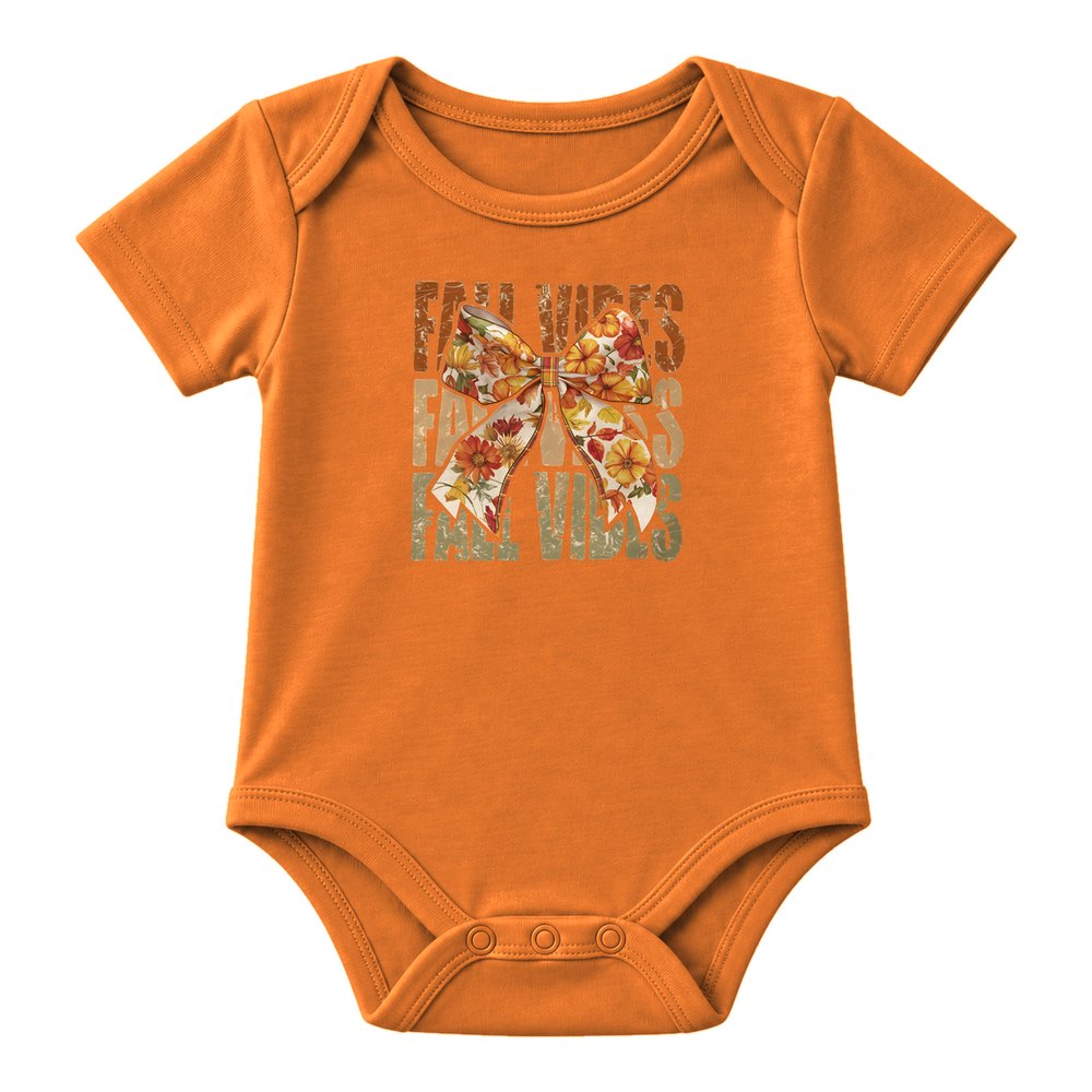 Fall Vibes Floral Bow Olive Fall Tee