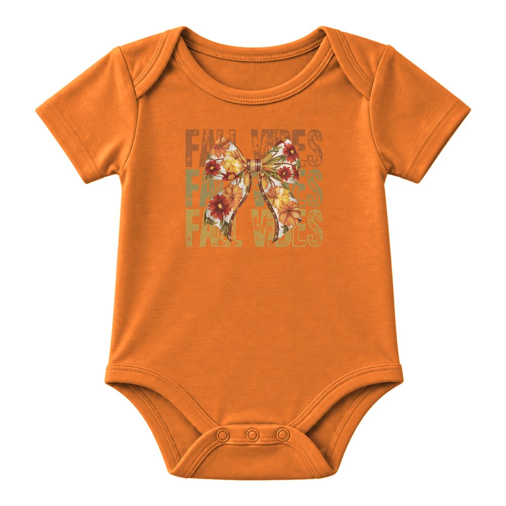 Fall Vibes Floral Bow Rust Fall Tee