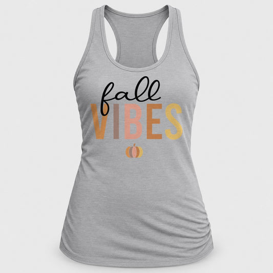 Fall Vibes Neutral racerback tank in Silver