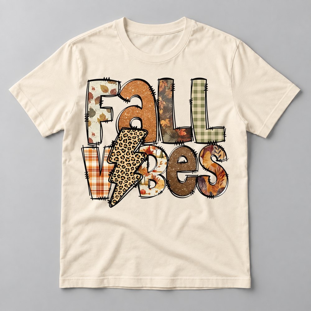 Fall Vibes Patchwork Fall Tee