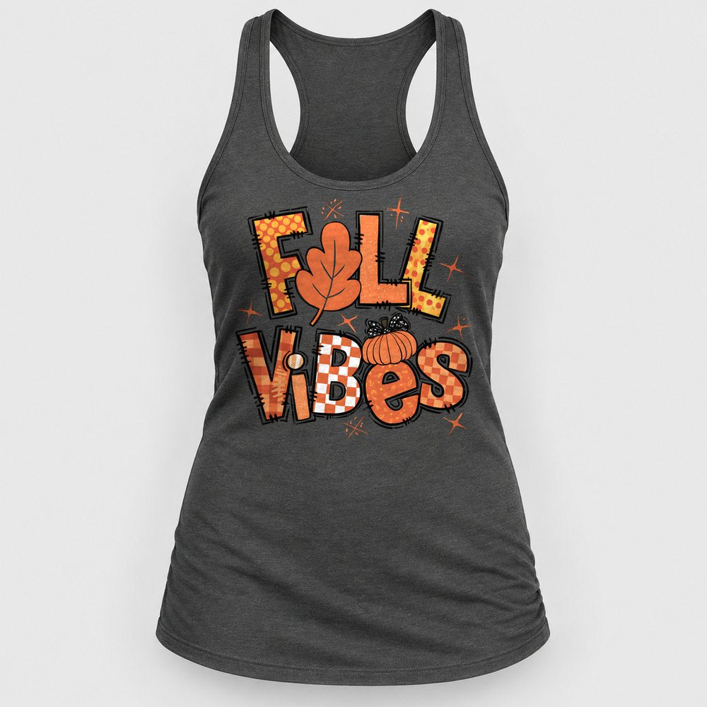 Fall Vibes Retro Racerback Tank