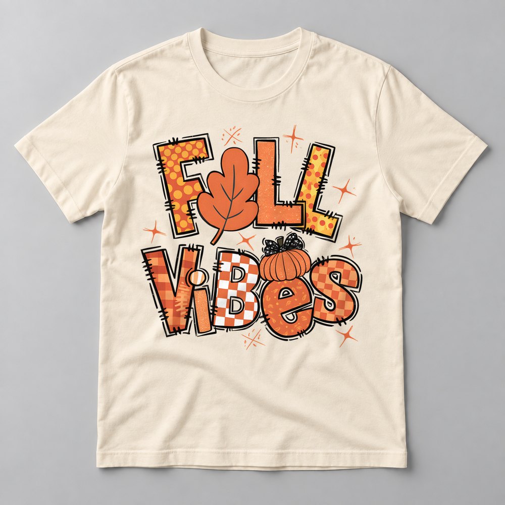 Fall Vibes Retro tee in Natural