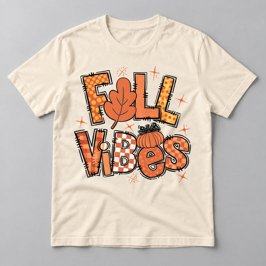 Fall Vibes Retro tee in Natural