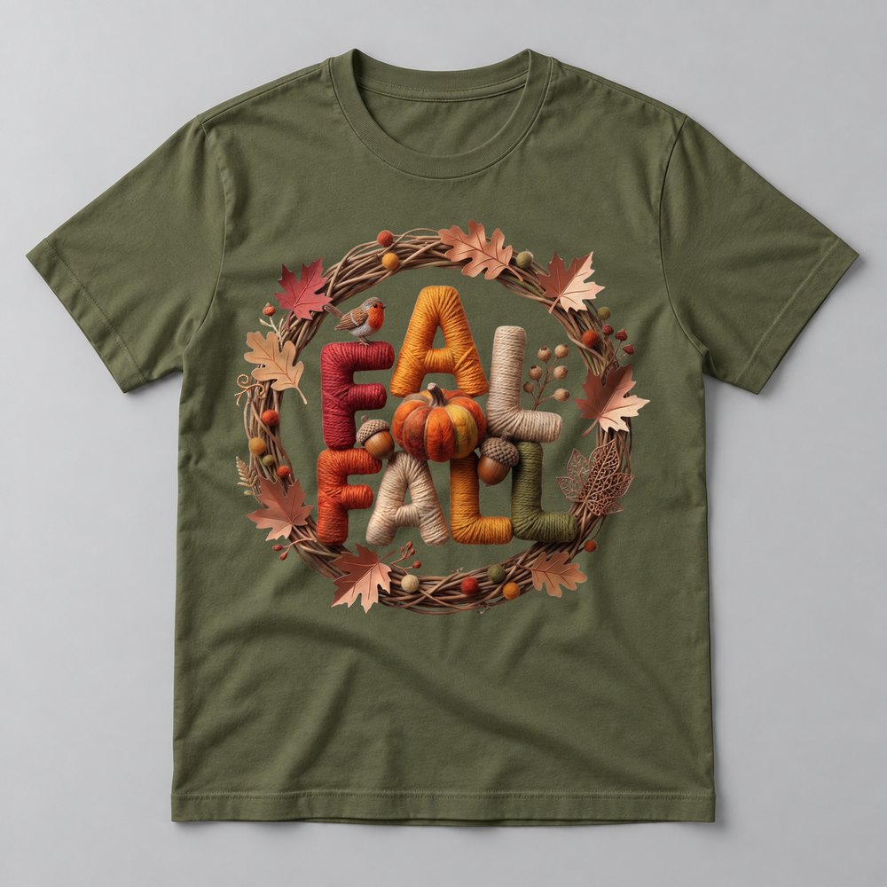 Fall Yarn Wreath Fall Tee
