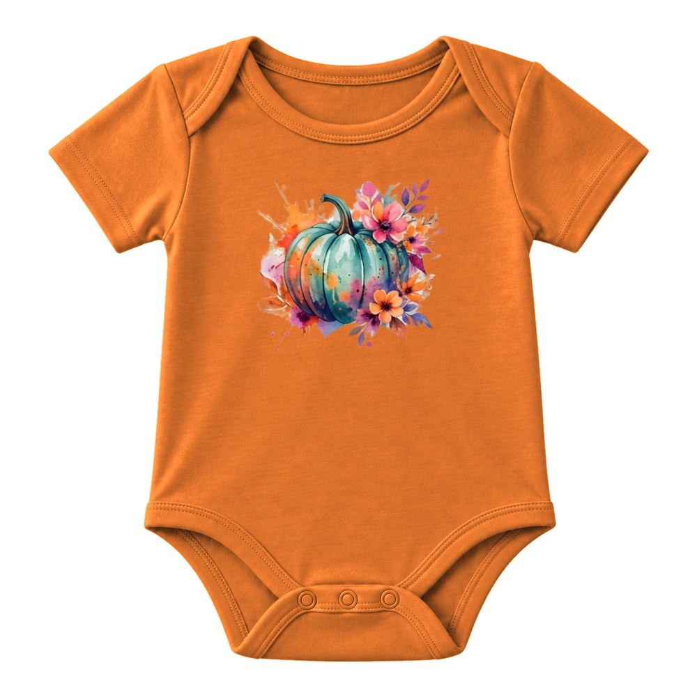 Floral Splash Teal Pumpkin Fall Tee