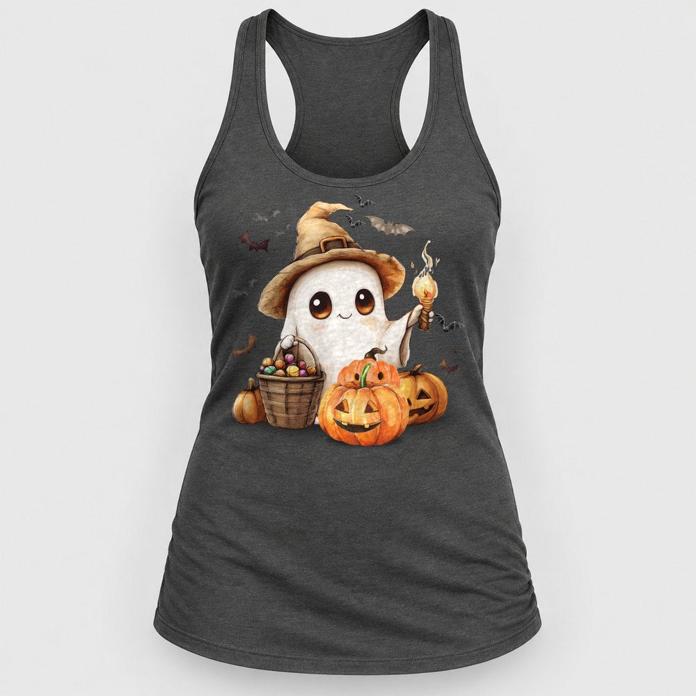 Ghost with Lantern Racerback Tank