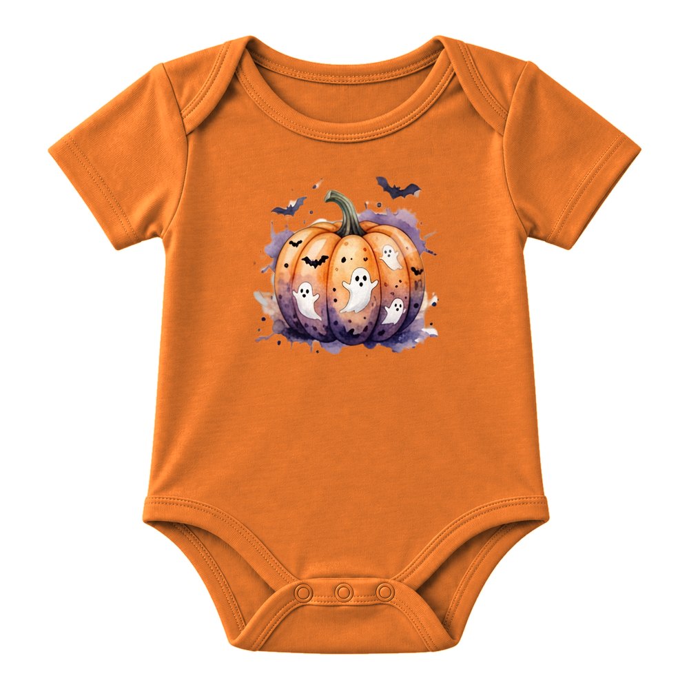 Ghostly Watercolor Pumpkin Halloween Tee