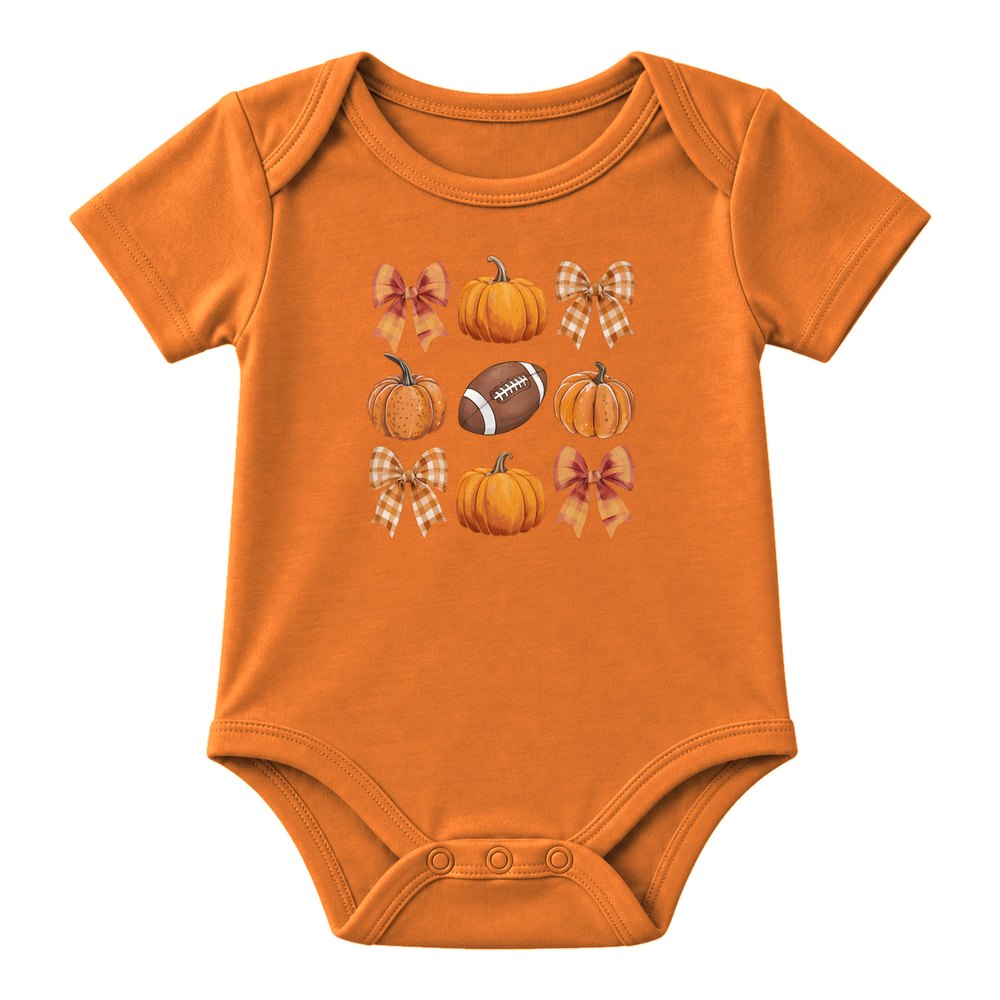 Gingham Bows & Football Fall Tee