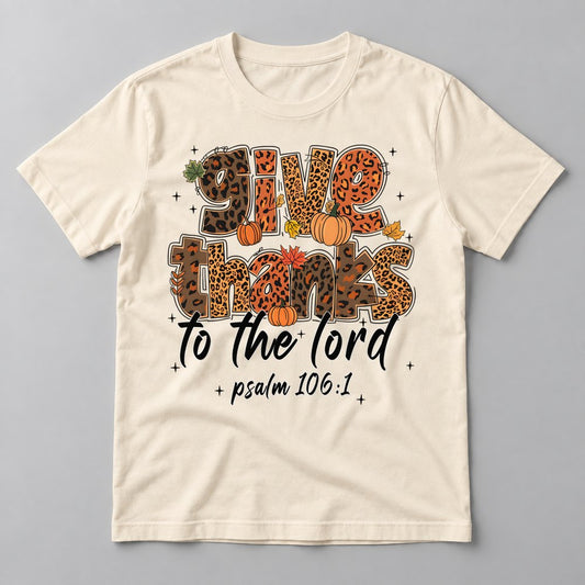 Give Thanks to the Lord tee in Natural