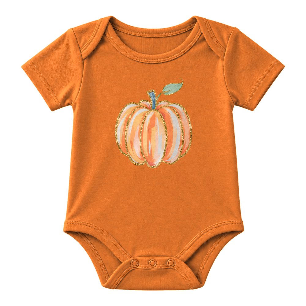 Glitter Striped Pumpkin Fall Tee