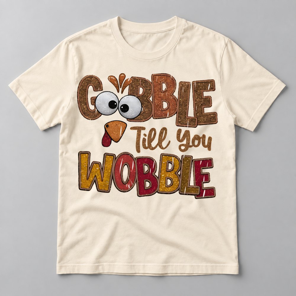 Gobble Till You Wobble tee in Natural