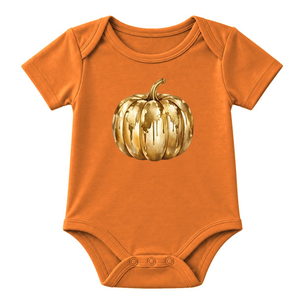 Gold Drip Pumpkin Fall Tee