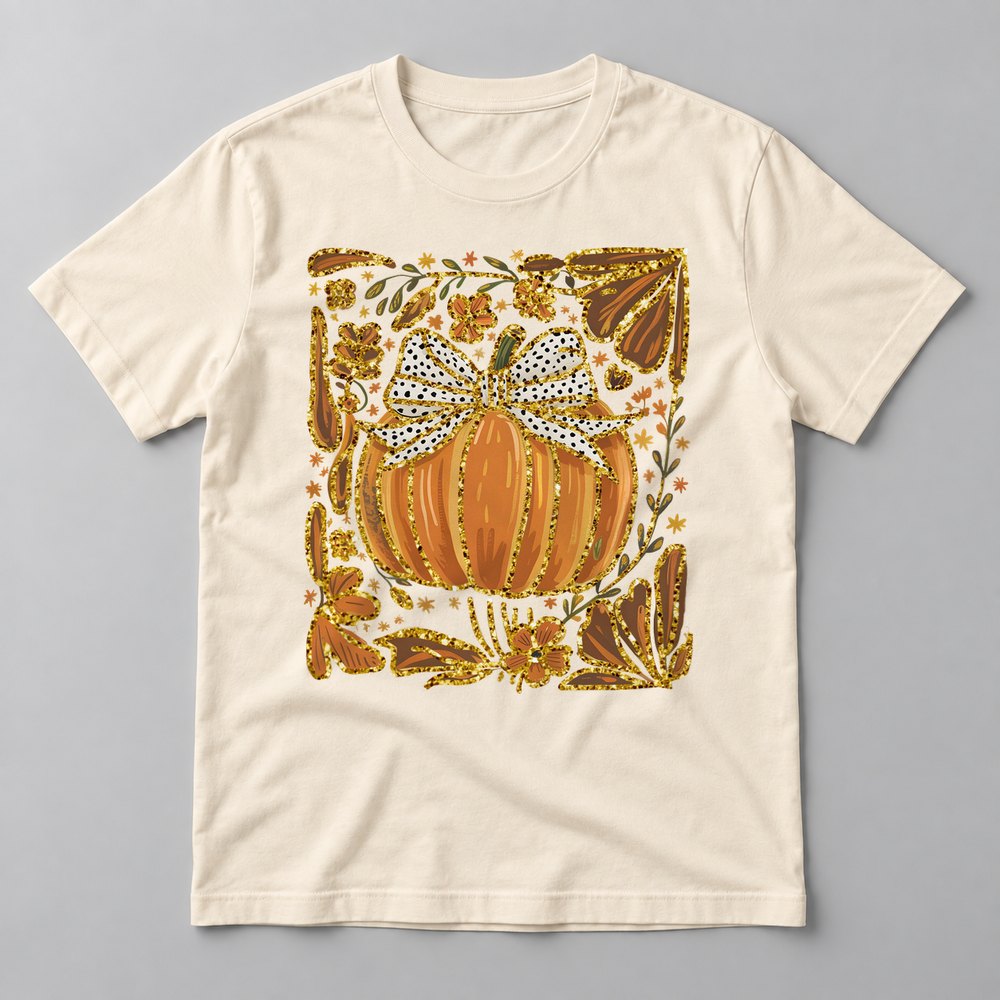 Gold Pumpkin Frame tee in Natural