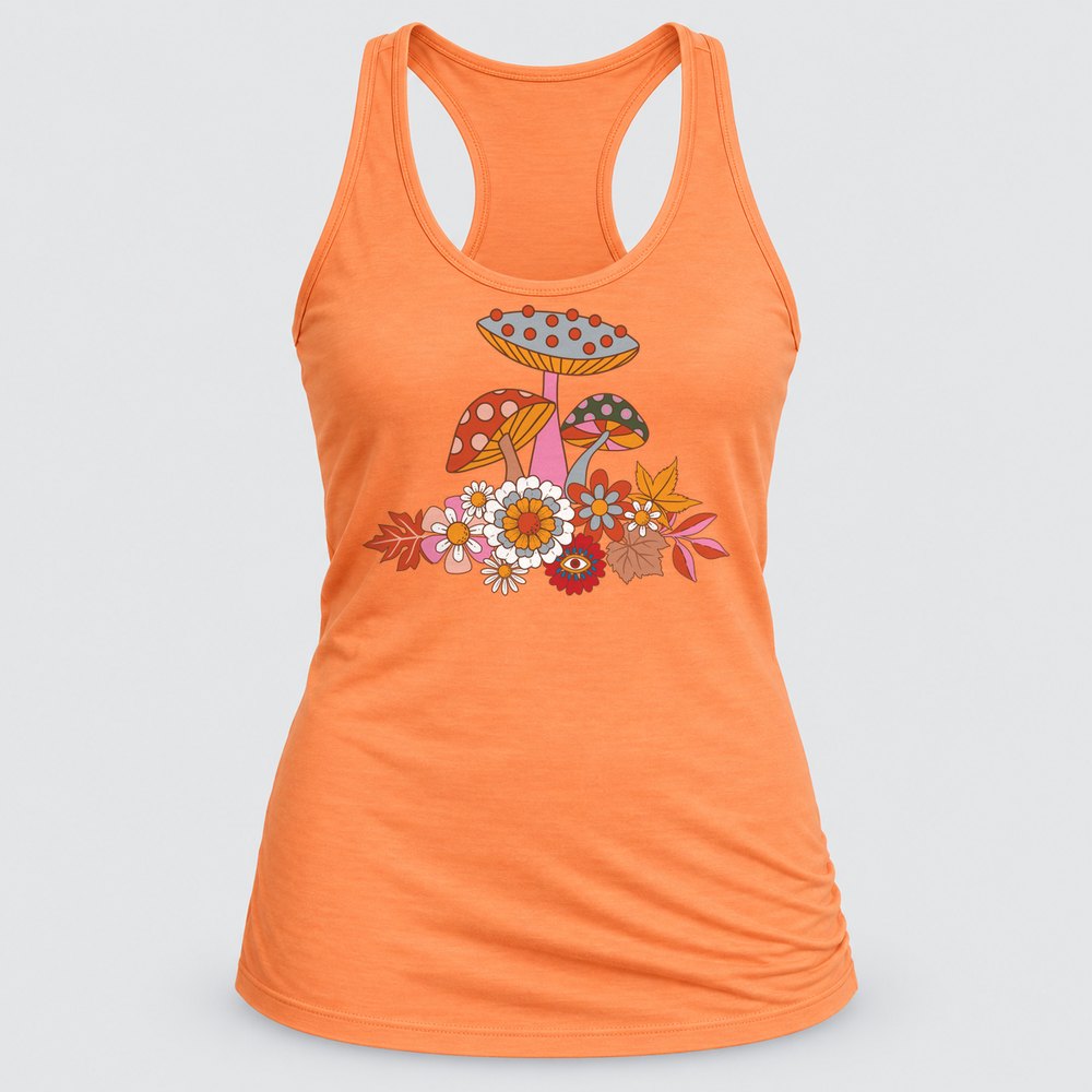 Groovy Mushroom Bouquet Racerback Tank
