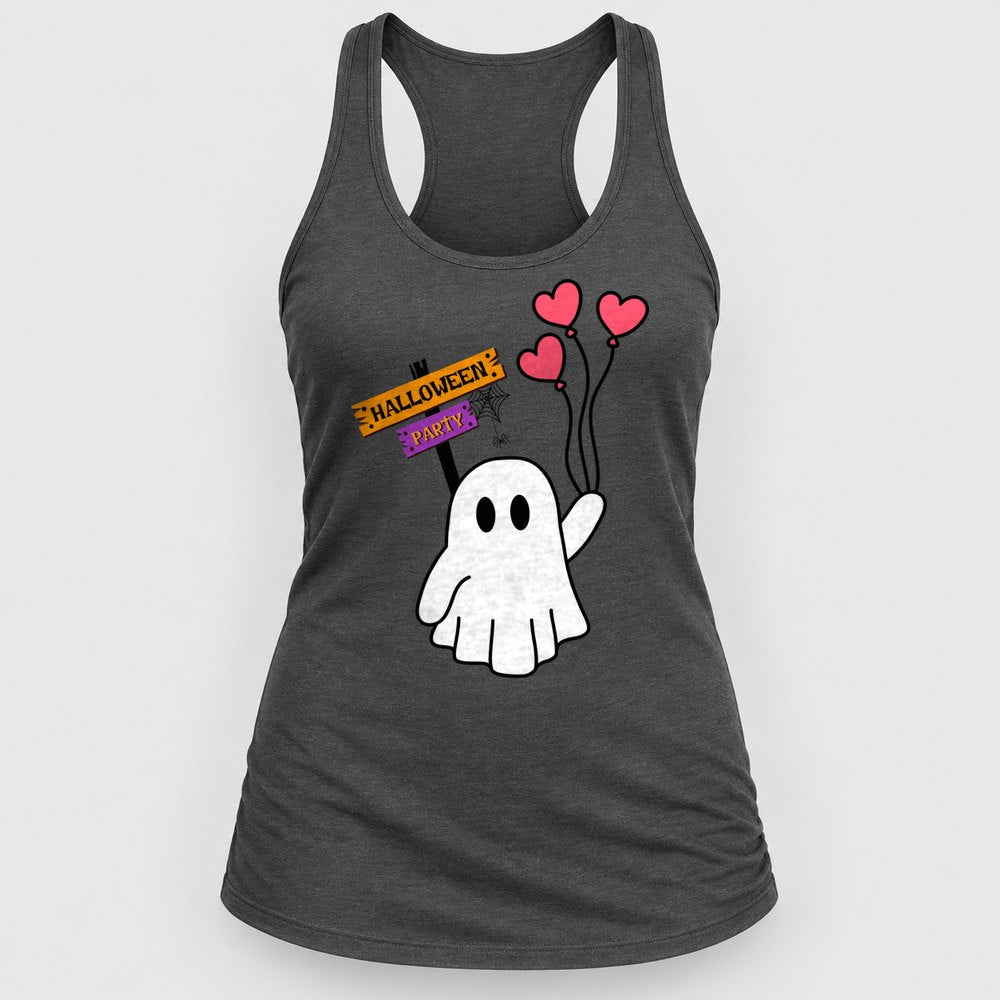 Halloween Party Ghost Racerback Tank